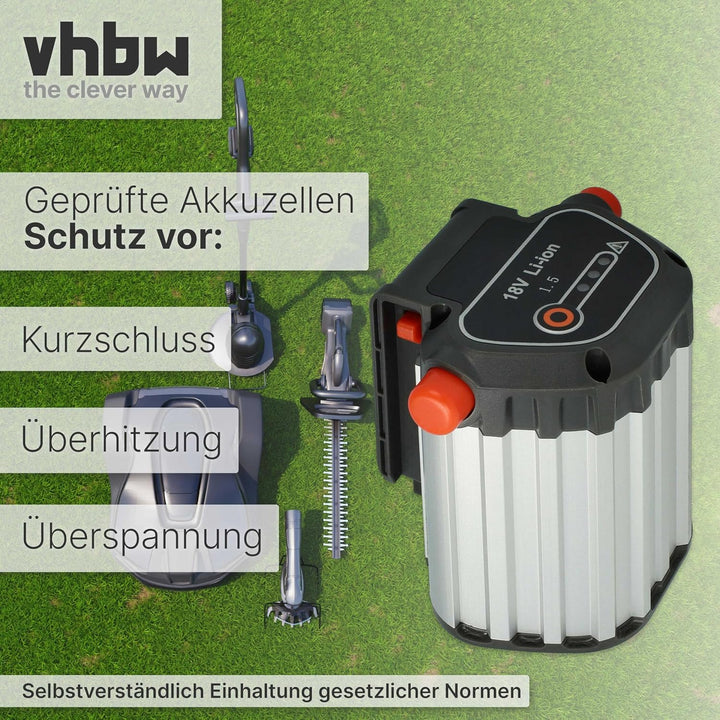 vhbw Akku kompatibel mit Gardena Akku-Trimmer ComfortCut Li-18/23 R (9825-20) Akku-Rasentrimmer Ersa