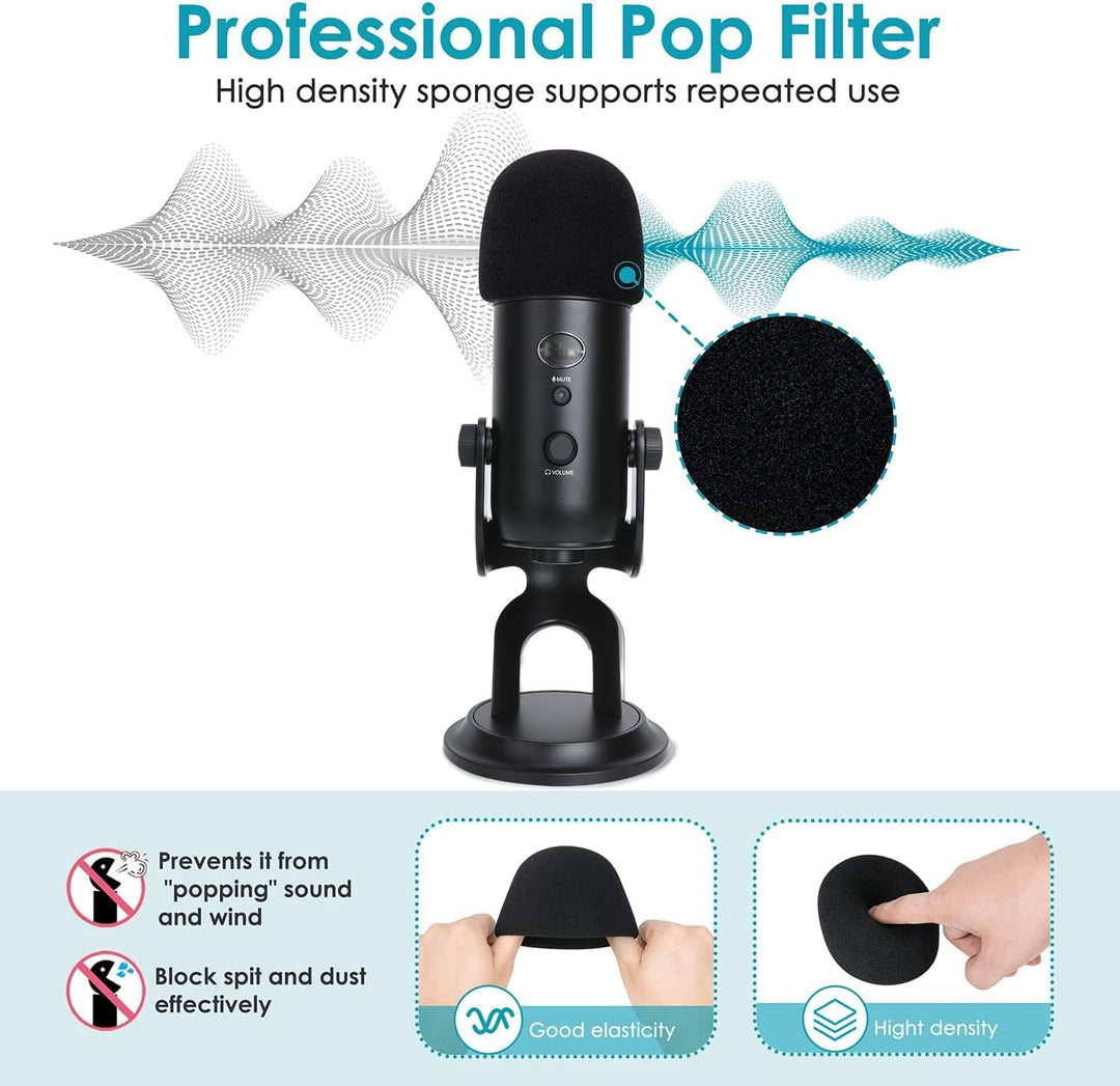 YOUSHARES Blue Yeti Mikrofon Arm - Mikrofonhalter mit Schaum stoffabdeckung Mikrofonarmhalter Pop Fi