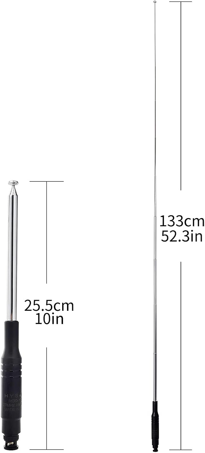 27 MHz 133 cm / 52,36 Zoll BNC Anschluss Radio Antenne kompatibel mit Midland Uniden Cobra Palmare 2