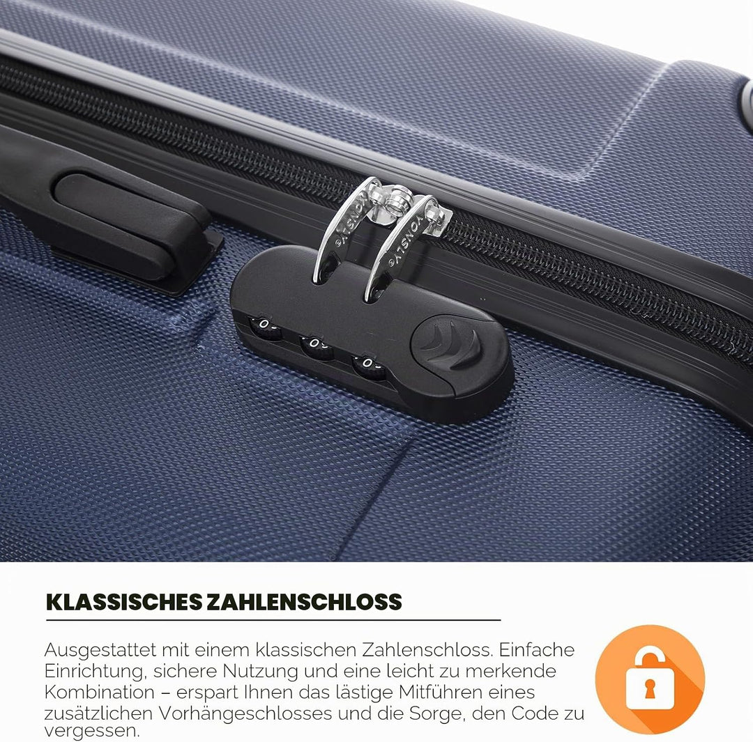 Koffer Suitcase Set, Trolley Reisekoffer, Rollkoffer Handgepäck, Kofferset, Gepäckset mit 4 Rollen 3