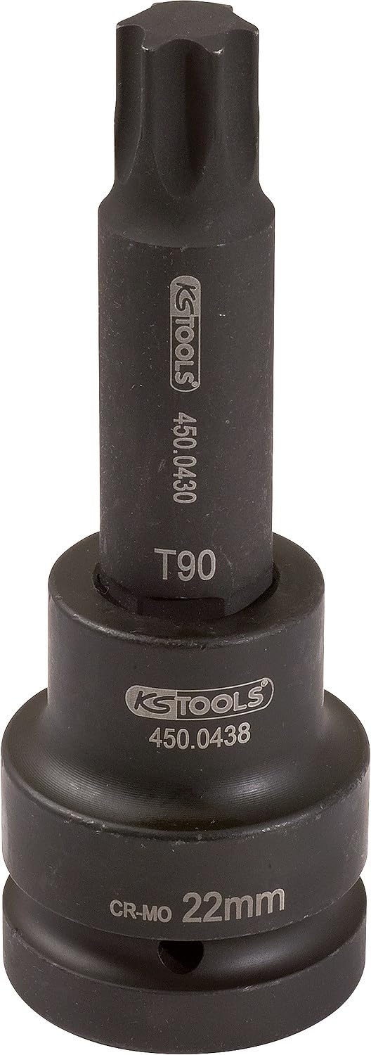 KS Tools 450.0474 1" Kraft-Bit-Stecknuss TX, lang, T90, T90