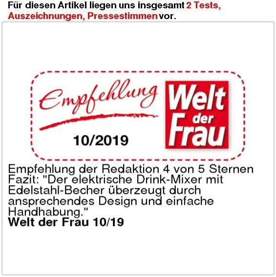 Rosenstein & Söhne Milchshaker: Elektrischer Drink-Mixer mit Edelstahl-Becher, 65 Watt (Milchshaker