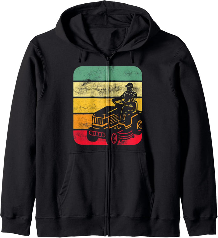 Lustige Rasenmäher Mähen Cool Vintage Yard Arbeit Rasen Trak Kapuzenjacke