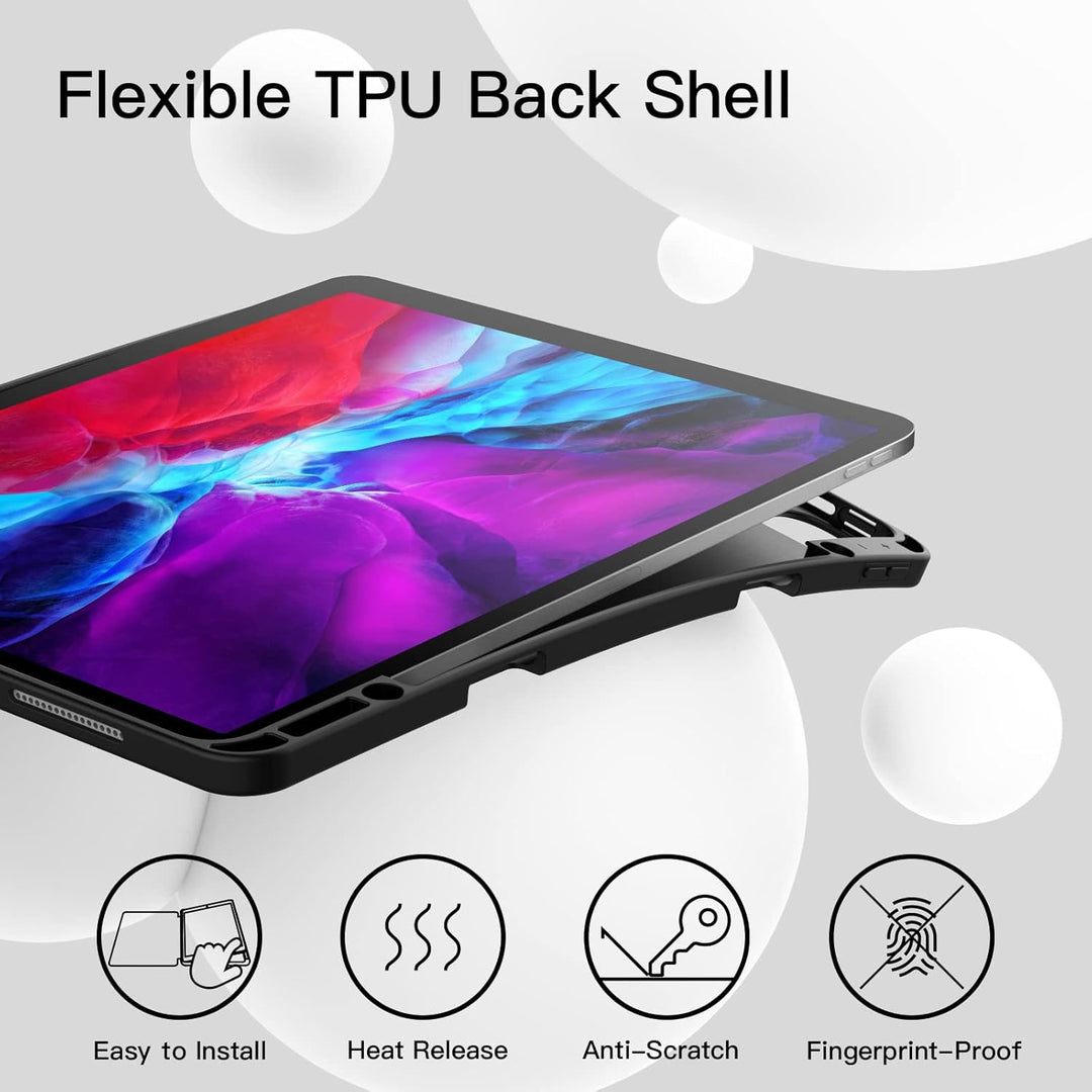 JETech Hülle für iPad Pro 12,9 Zoll (Modell 2020/2018, 4./3. Generation) mit Stifthalter, Pencil Auf