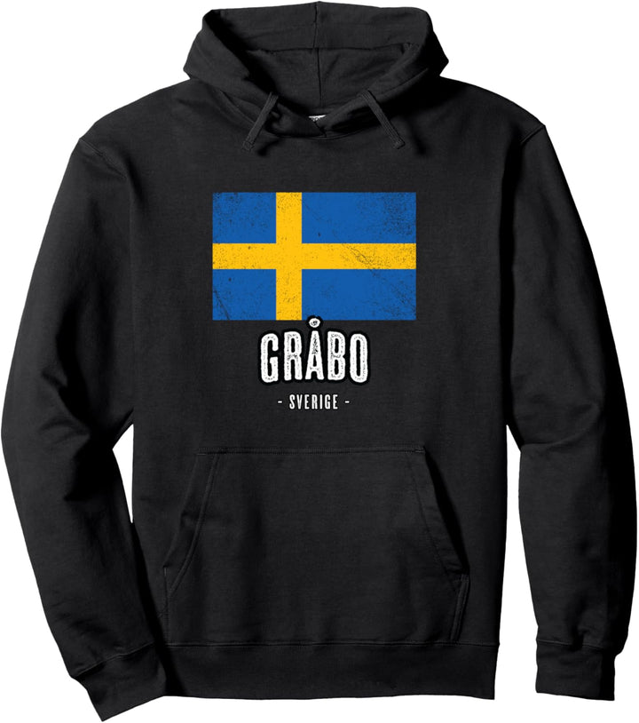 Stadt von Gråbo - Schweden | Sweden Schwedische Flagge - Pullover Hoodie
