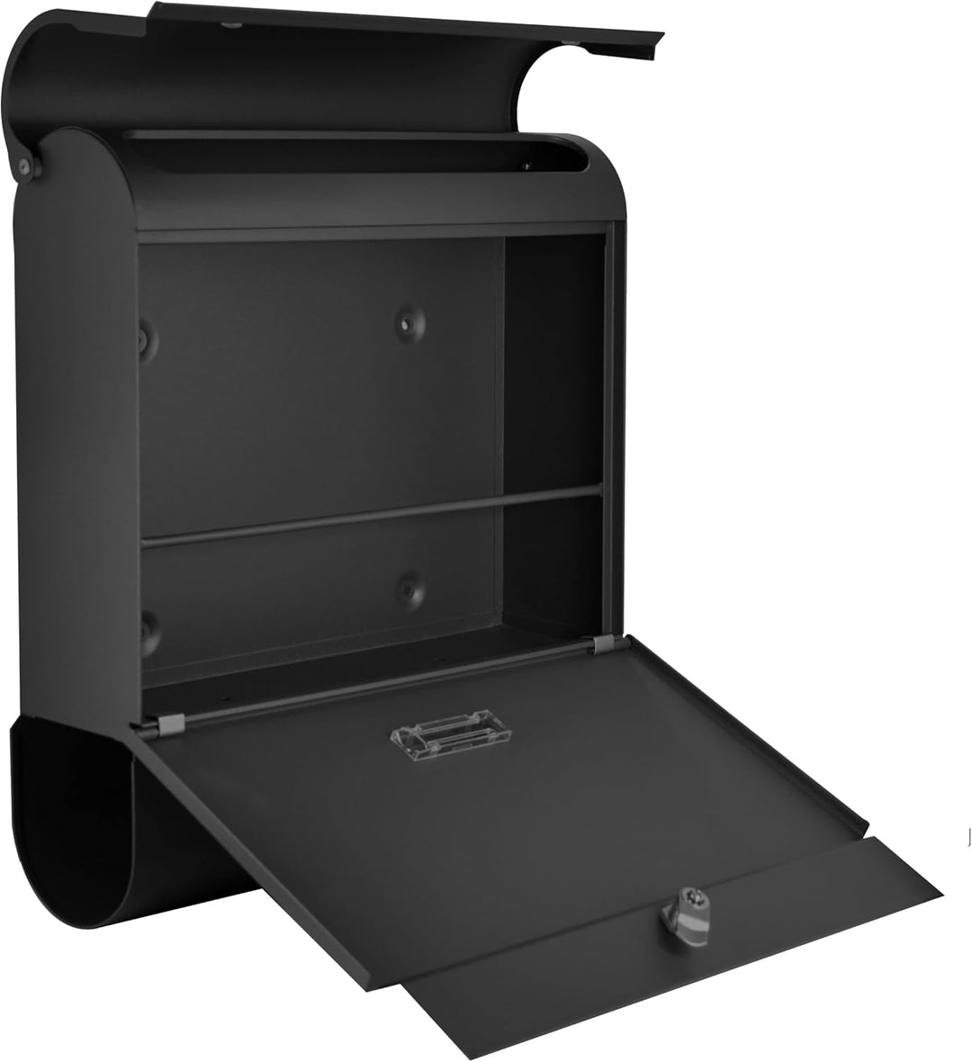 Modernes Design Briefkasten Schwarz Matt Wandbriefkasten Postkasten mit Zeitungsfach C4 Format Absch