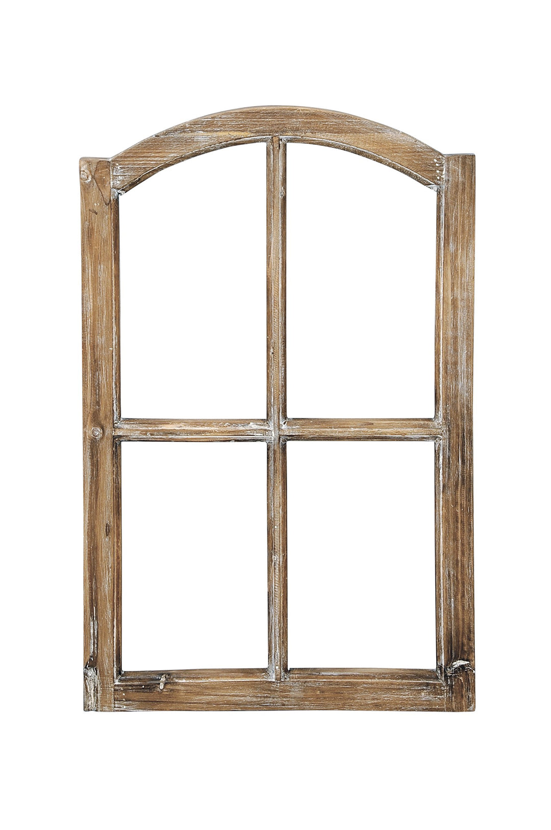 Posiwio Deko-Fensterrahmen Holz- Rahmen Fenster-Attrappe Holz Natur braun Shabby gewischt Vintage