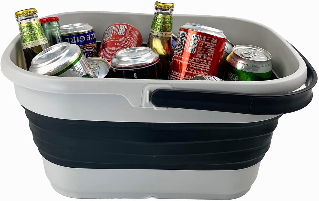 SAMMART 13L Faltbarer Korb mit Griff – Tragbarer Picknickkorb/Krater für den Aussenbereich – Faltbar