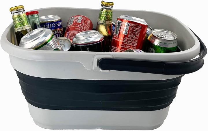 SAMMART 13L Faltbarer Korb mit Griff – Tragbarer Picknickkorb/Krater für den Aussenbereich – Faltbar