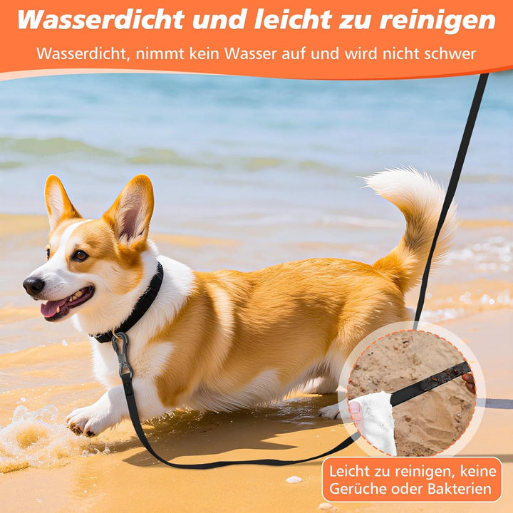 X XBEN Wasserdicht Schleppleine für Hunde, 30M Gummierte Schleppleine mit Abschliessbarer Karabine,
