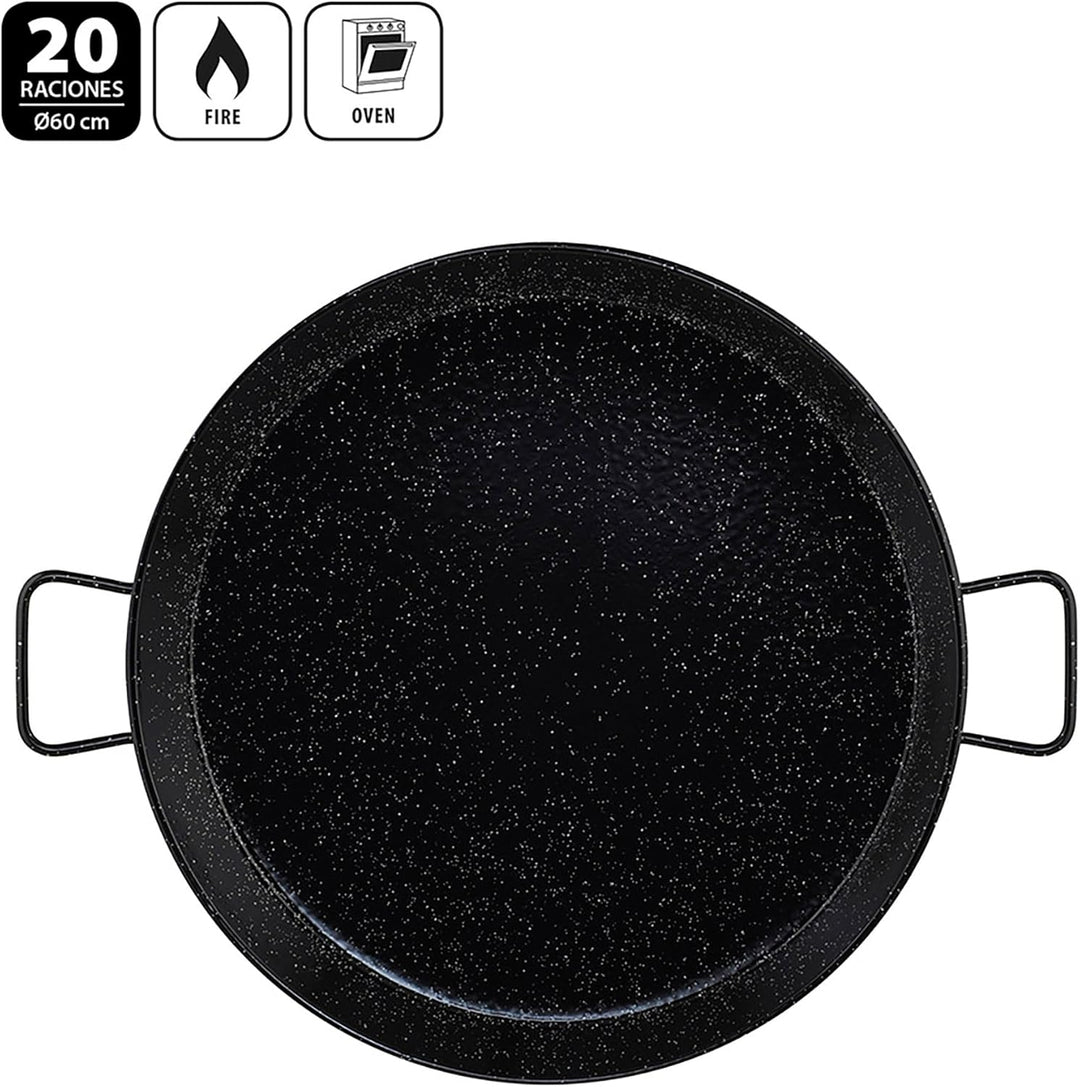 Metaltex 7398250000 Paella-Pfanne, emaillierter Stahl, Schwarz