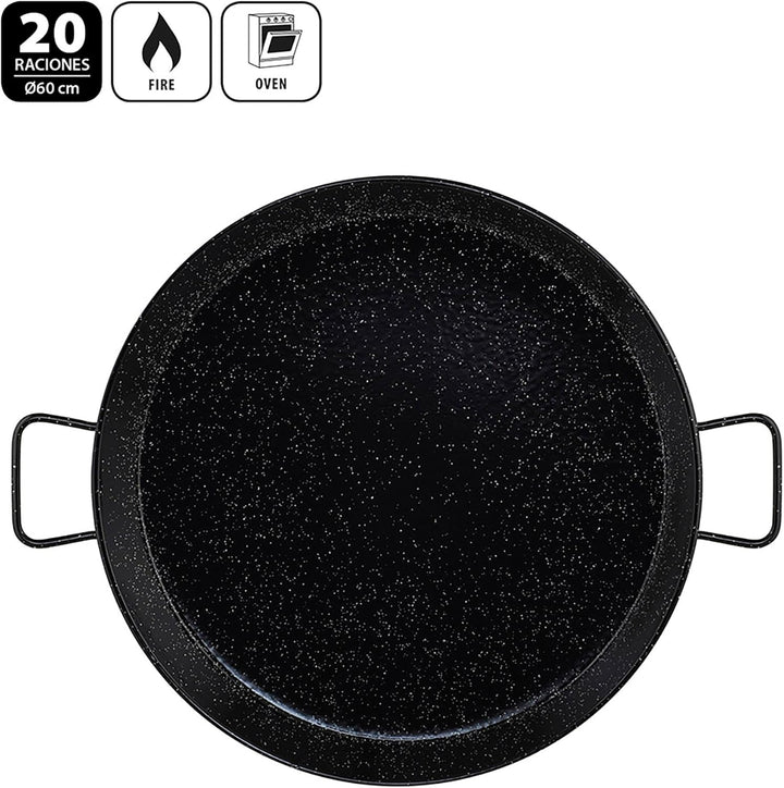 Metaltex 7398250000 Paella-Pfanne, emaillierter Stahl, Schwarz
