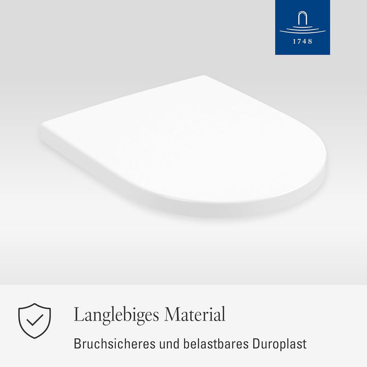 Villeroy & Boch WC-Sitz Subway 3.0 - Toilettendeckel Stone White matt aus robustem Duroplast - Toile