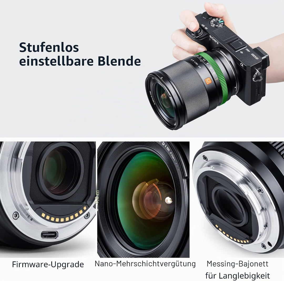 VILTROX AF13mm F1.4 E-Mount Weitwinkel Objektiv APS-C Prime für Sony E ZV-E10 aa6600 a6700 ZV-E10 FX