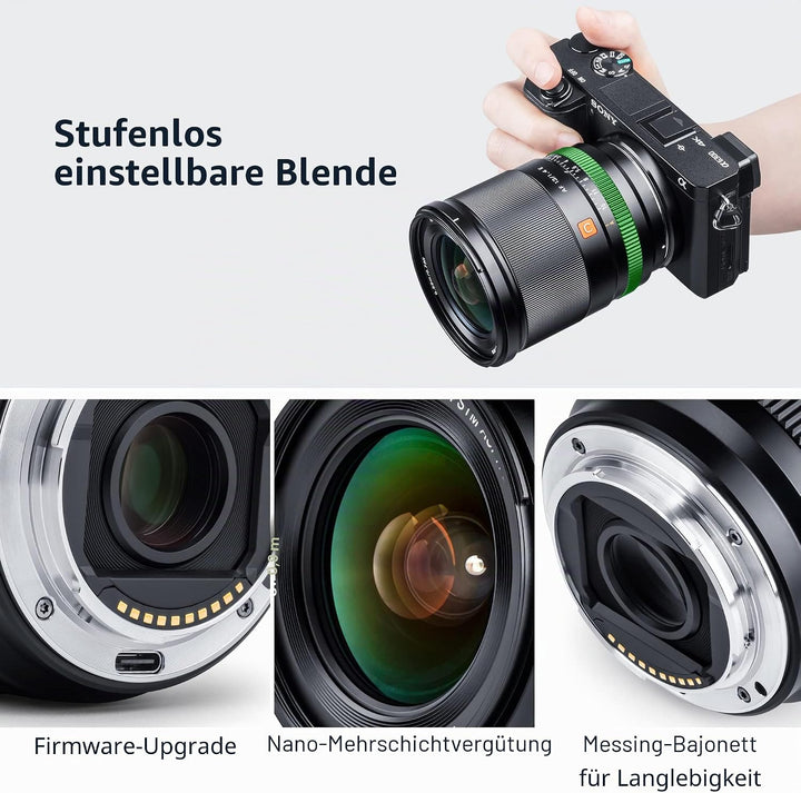 VILTROX AF13mm F1.4 E-Mount Weitwinkel Objektiv APS-C Prime für Sony E ZV-E10 aa6600 a6700 ZV-E10 FX