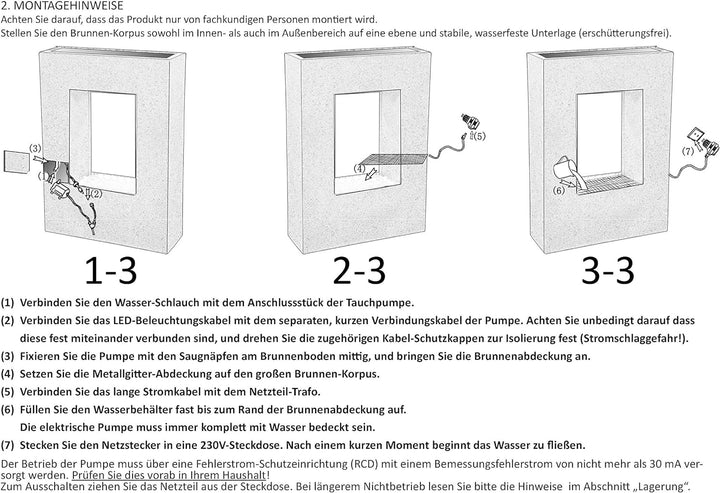 dobar® 96110e Design Gartenbrunnen Jupiter mit Pflanzoption| Terrassenbrunnen mit LED-Beleuchtung |