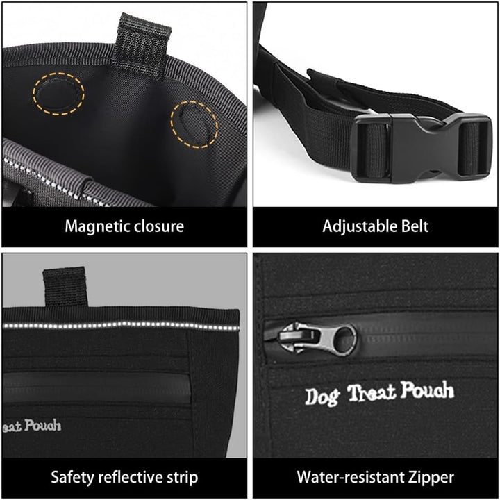 DONGKER Hund Leckerlibeutel mit Magnetverschluss, Hunde Leckerli Tasche Gürteltasche mit verstellbar