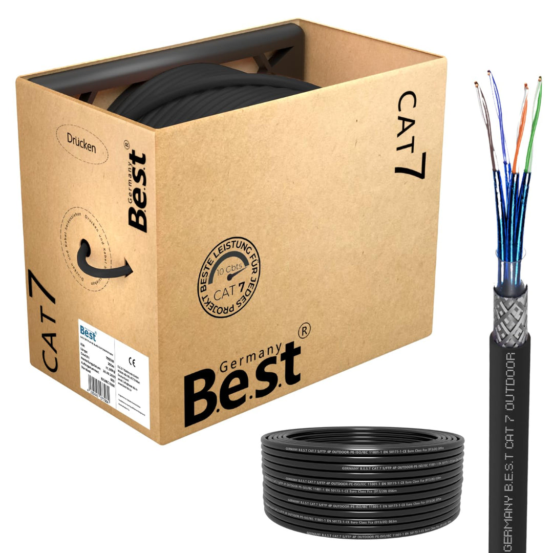 Germany B.e.s.t CAT 7 200M Simplex Erdkabel Netzwerkkabel Outdoorkabel LAN Kabel Ethernetkabel S/FTP