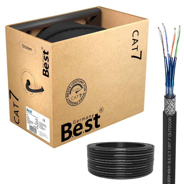 Germany B.e.s.t CAT 7 200M Simplex Erdkabel Netzwerkkabel Outdoorkabel LAN Kabel Ethernetkabel S/FTP