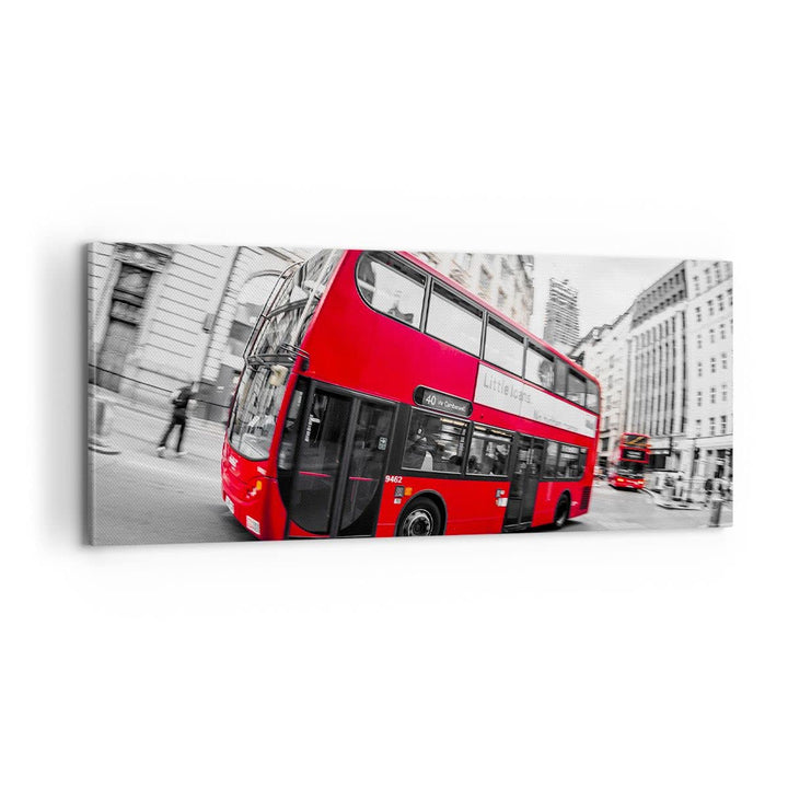 Panorama Bilder auf Leinwand 100x40cm Leinwandbild Bus London Reise Tourismus Gross Wanddeko Bild Sc