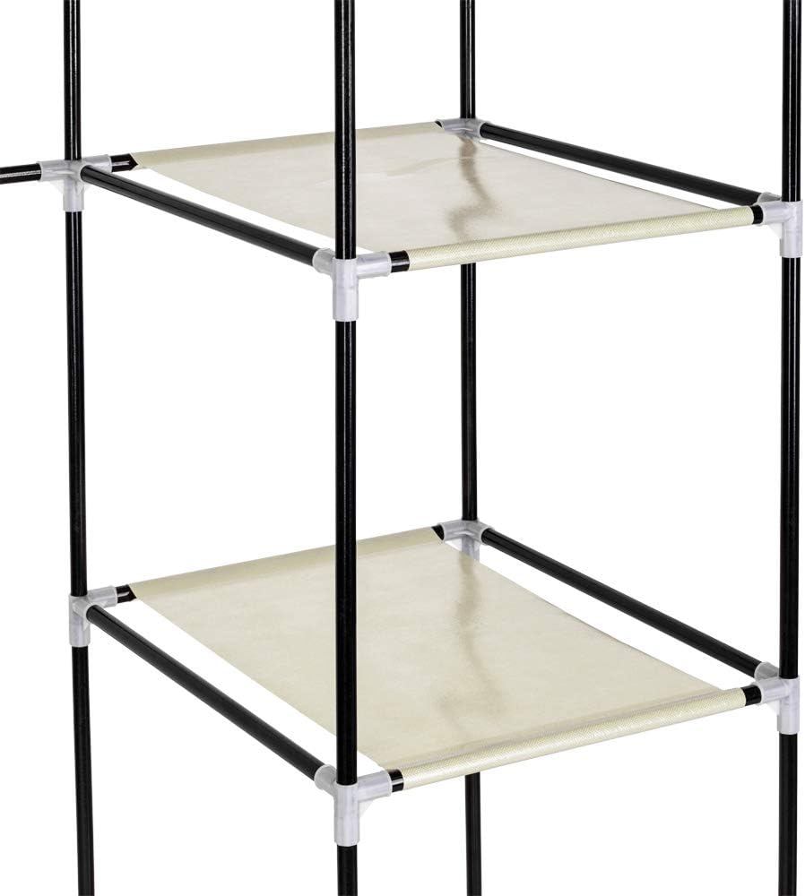 LEADZM Kleiderschrank, Faltschrank Stoffschrank Faltbare Garderobe Canvas mit Reissverschluss, Fäche