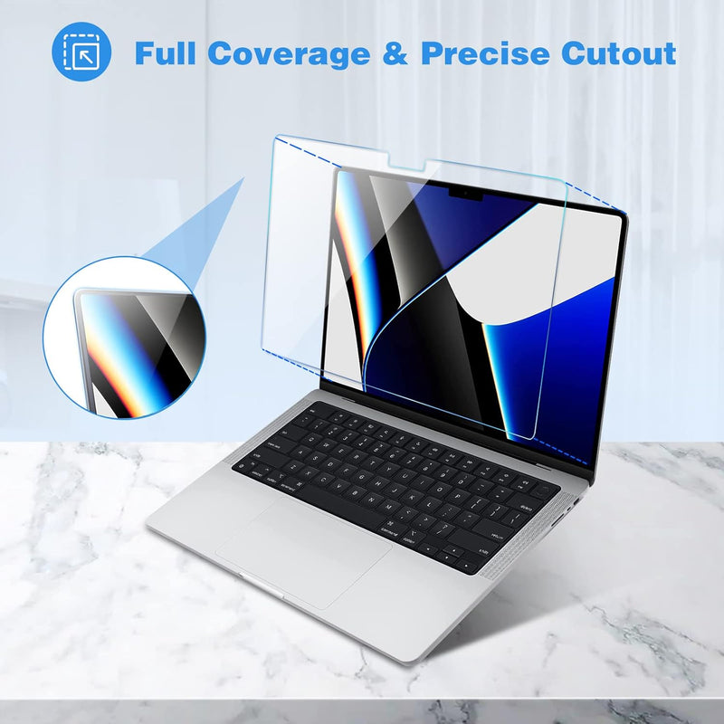 ProCase 2 Stück Schutzfolie für MacBook Pro 14.2" 2024 (M4) A3112/A3185/A3401, 9H Gehärtetes Glas fü