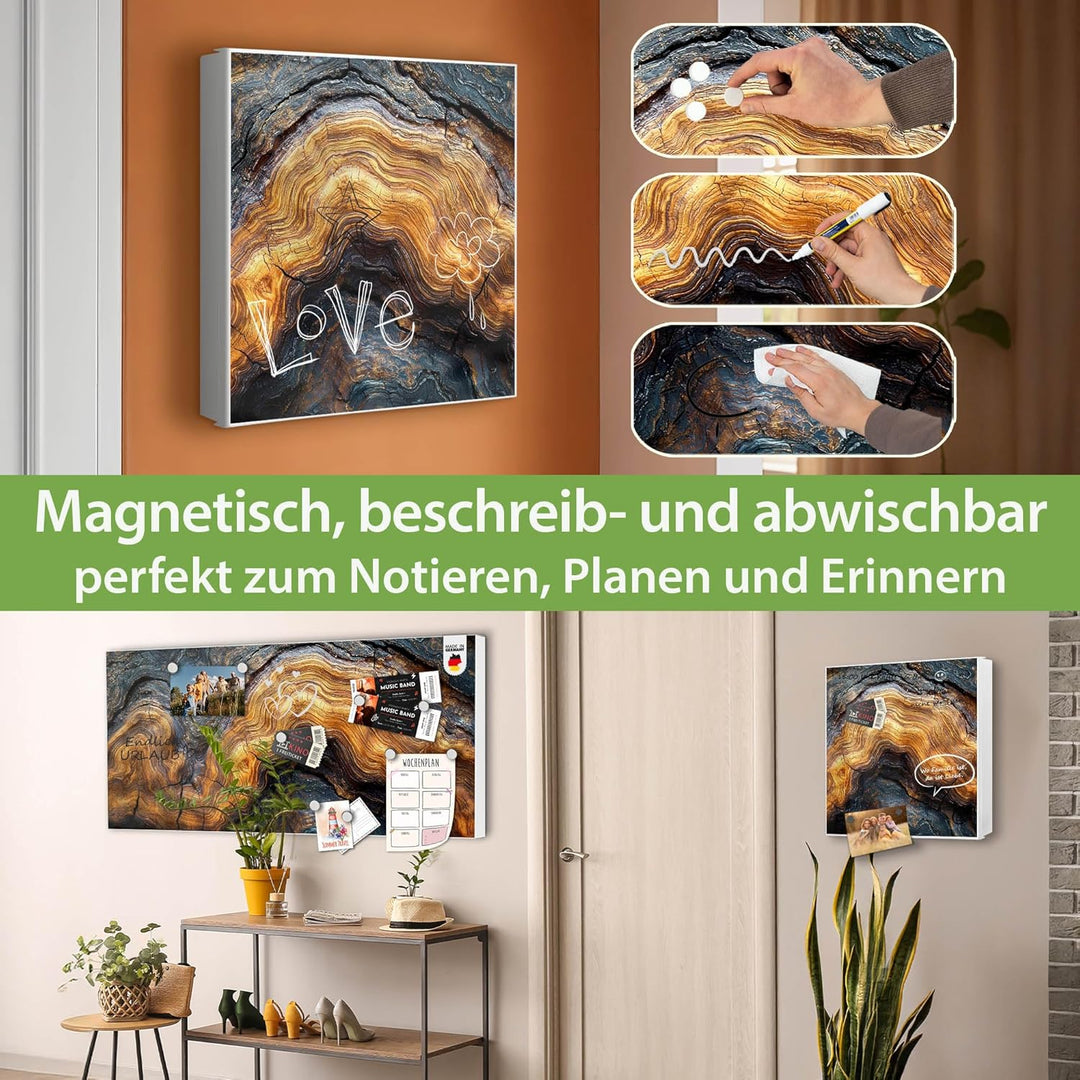 banjado Grosser Schlüsselkasten Glas - Schlüsselbox 30x30cm mit 50 Haken - Schlüsselkasten modern fü