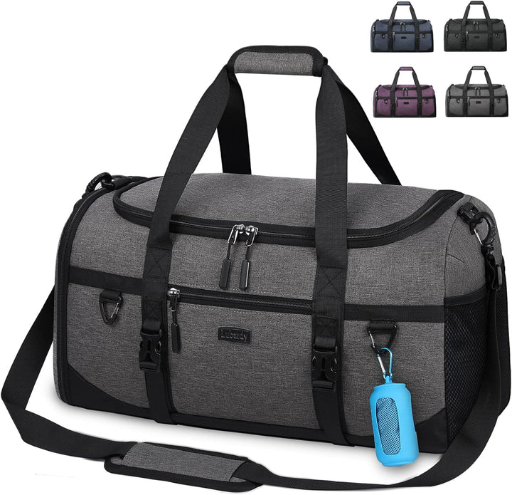 Lubardy Sporttasche Reisetasche Gross 55L Wasserdicht mit Sporthandtuch Schuhfach Nassfach Weekender