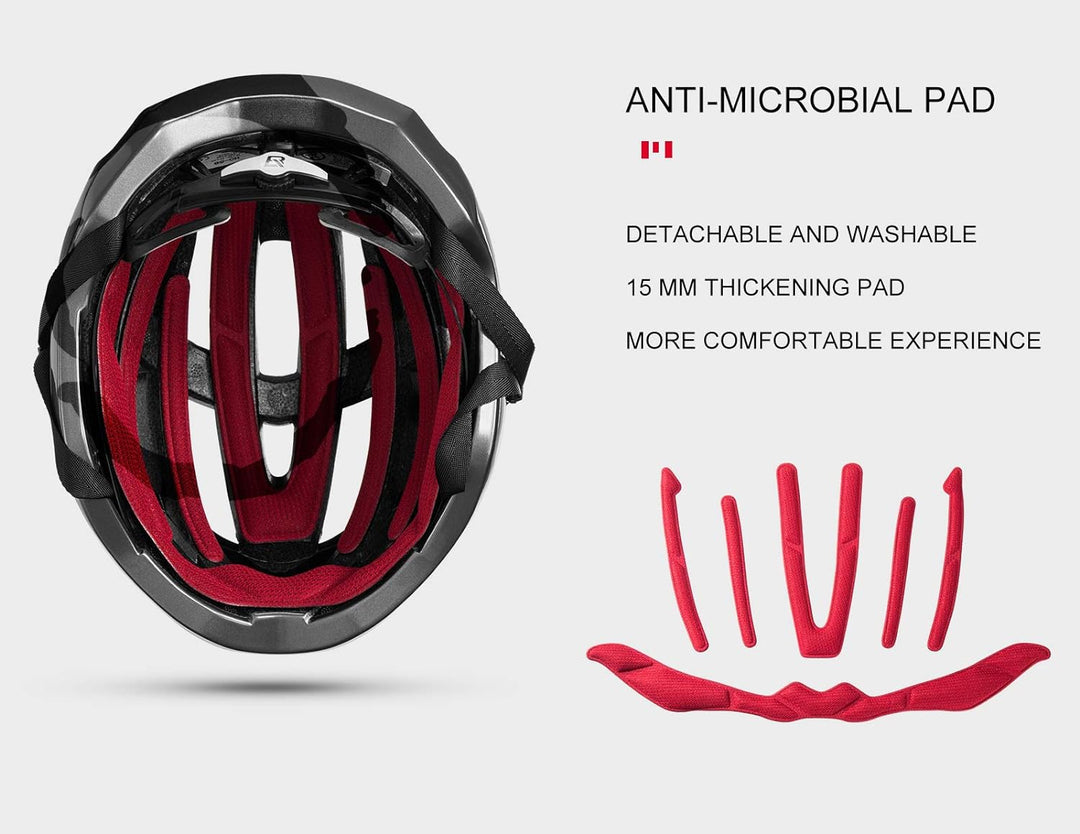 ROCKBROS Fahrradhelm Erwachsene MTB Rennradhelm Integrierter PC+EPS Magnetschnalle für Damen Herren