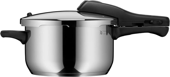 WMF Perfect Schnellkochtopf Induktion 4,5l, Dampfkochtopf, grosses Kochsignal, 2 Kochstufen, abnehmb