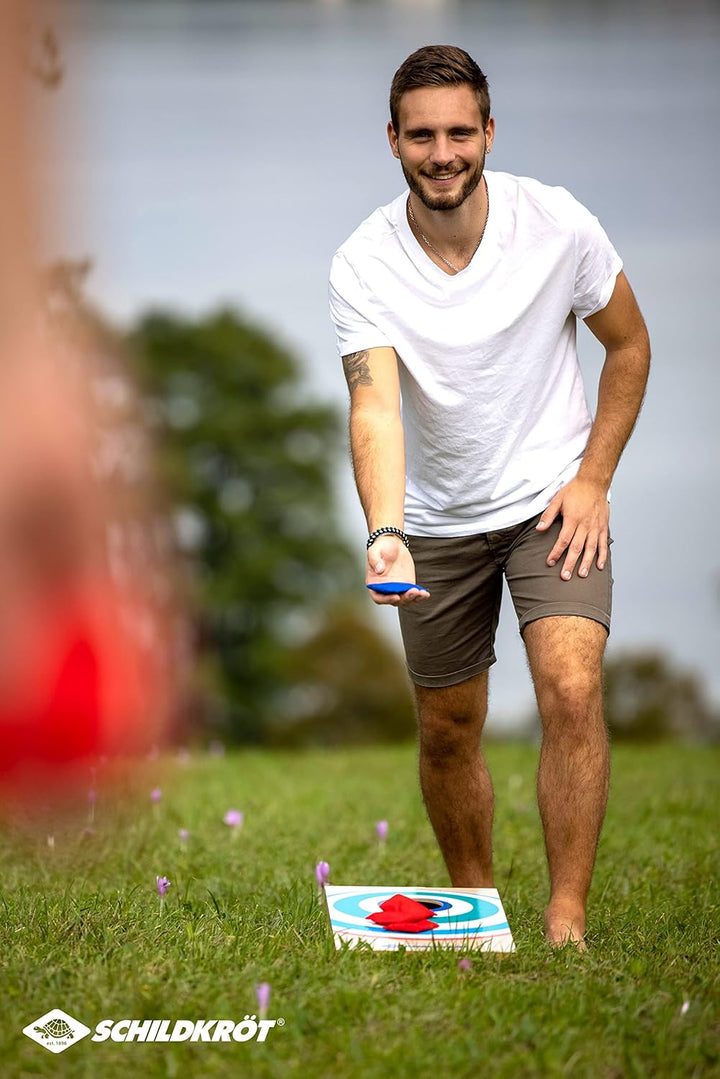 Schildkröt Cornhole Set, Bean Bag Set aus FSC zertifiziertem MDF-Holz, Komplettset mit 2 Cornhole Bo