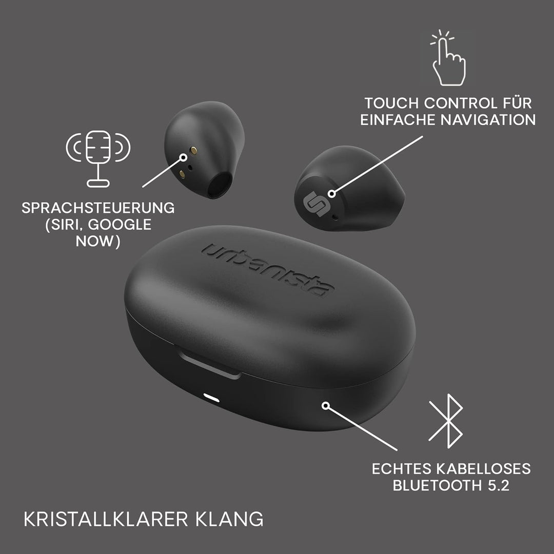 Urbanista Lisbon True Wireless In Ear Kopfhörer, Bluetooth Kopfhörer kabellos, 27 Std, Spielzeit, Oh