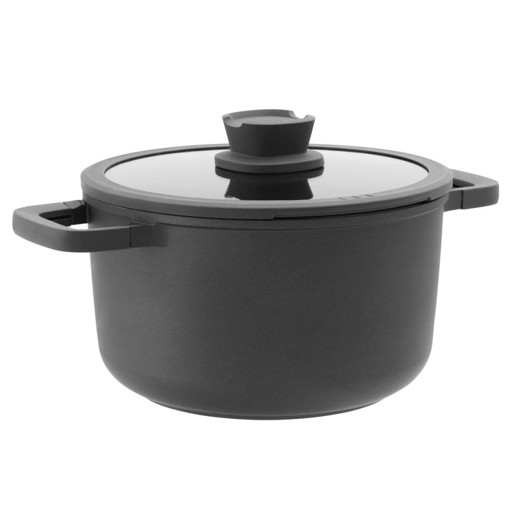 Berghoff LEO STONE Aluguss Kochtopf mit Antihaftbeschichtung 24x14 cm Schwarz 24x14cm - 5,60l, Schwa
