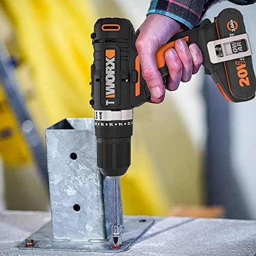 WORX WX370.1 Akku Schlagbohrschrauber 20V - 50Nm, 2-Gang-Getriebe & LED-Licht - zum Schrauben, Bohre