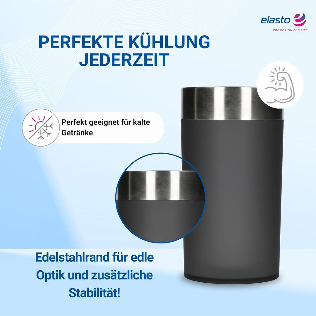 Flaschenkühler Ø 13 cm 'Ono' doppelwandig isoliert - moderner Weinkühler für Wein & Sekt - eleganter