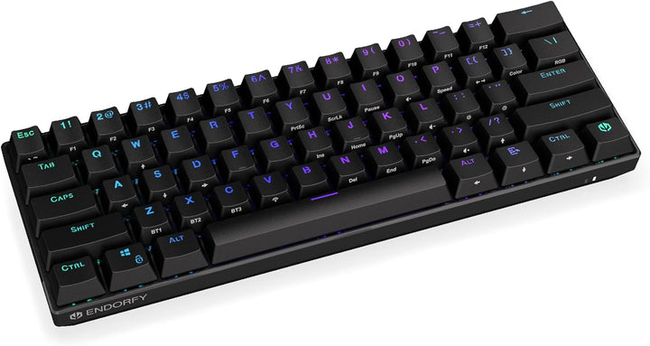ENDORFY Thock Compact Wireless Red, Compact 60% Mechanical Keyboard, Wireless Modes, Hot-swappable S