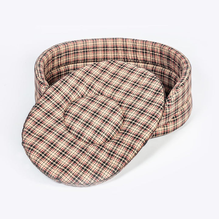 Danish Design Classic Check Abnehmbare Matratze Klettverschluss Traditionelles Bett für Hunde/Welpen