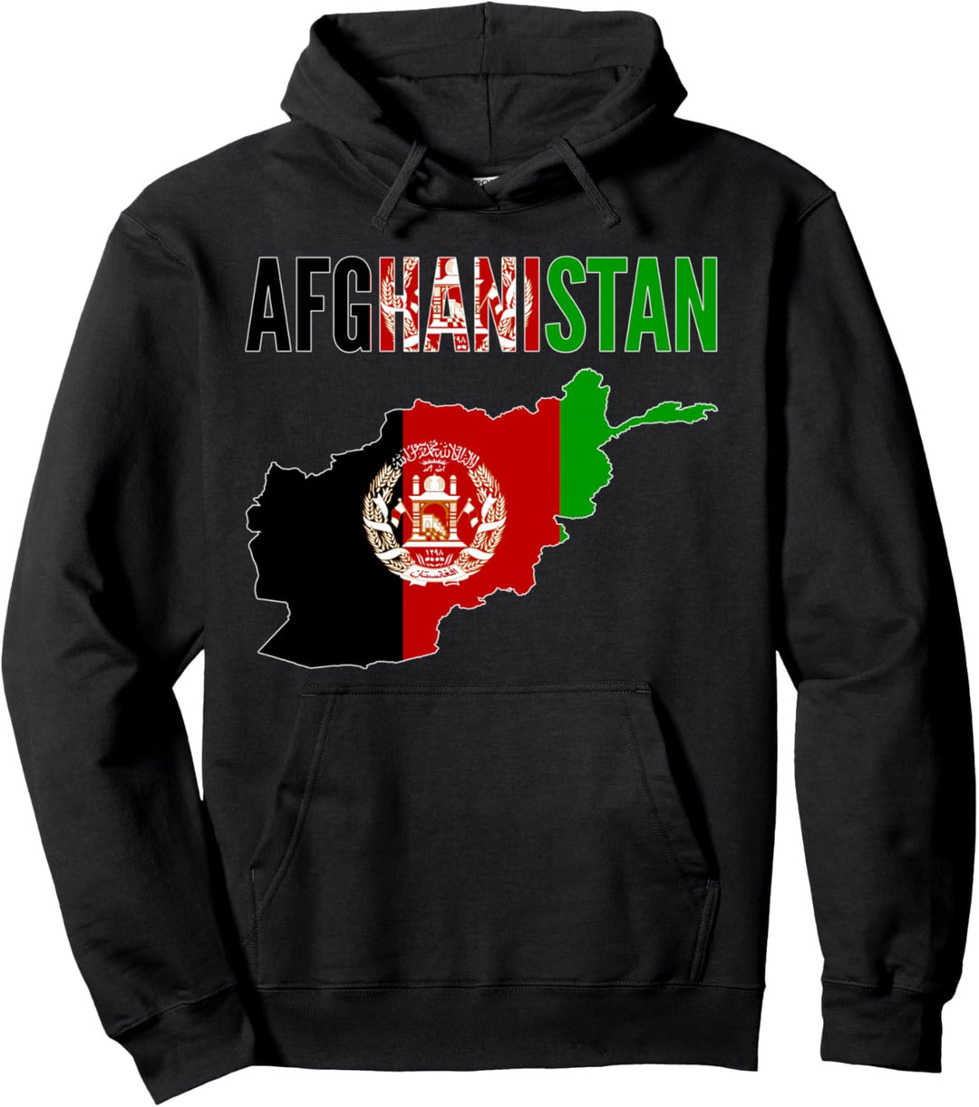Afghan - Afghanistan Landkarte Flagge Pullover Hoodie