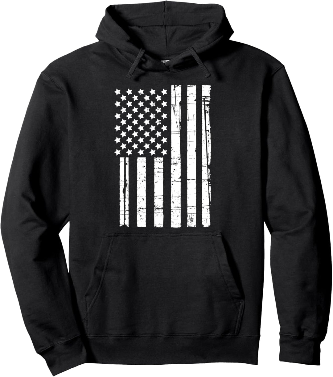 USA-Flagge im Used-Look Pullover Hoodie
