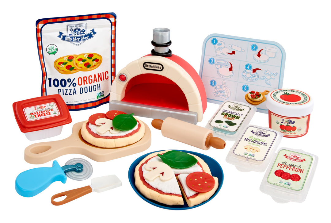 Little Tikes Creative Chefs Pizza Kit - Mit Speziellem Make-It! Mix-Spielsand, 22 Zubehörteilen, Rea