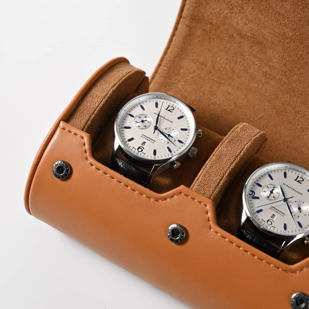 Oirlv Luxus PU Leder 2 Schlitze Uhrenrolle Uhrenbox Für Geschenkbox Weihnachten Jubiläum Geburtstag(