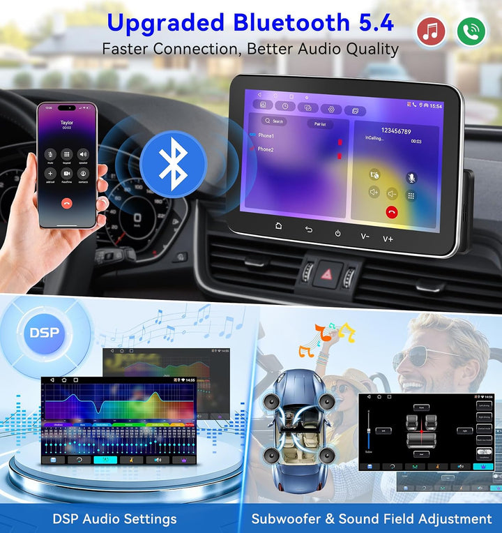 1 DIN 7 Zoll DAB+ Autoradio mit Bildschirm, Wireless CarPlay &amp; Android Auto