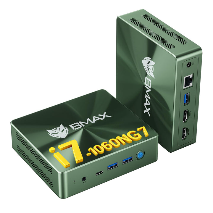 BMAX Mini Pc i7-1060NG7 16GB LPDDR4 1TB NVME SSD NVME_2280 x2 HDMI 2.0 ×2 Type-C (Full Features) x 1