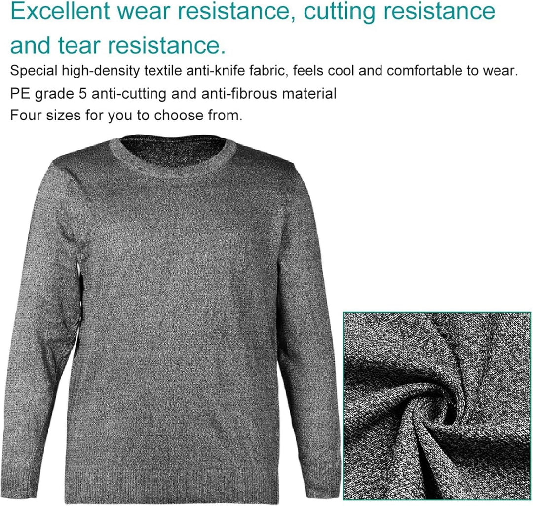 Natudeco Schnittfestes Hemd, Anti-Schlitz-Kleidung, Schutzpullover Der Stufe 5, Rundhals-Langarm-Arb