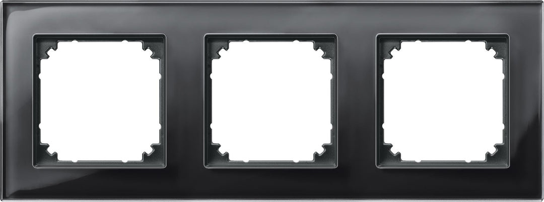 Merten 489303 M-PLAN-Echtglasrahmen, 3fach, Onyxschwarz