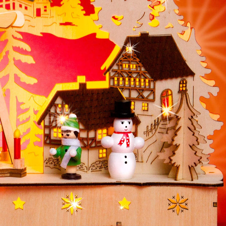 Sikora LB70 beleuchteter LED Holz Schwibbogen WEIHNACHTSDORF inklusive Trafo