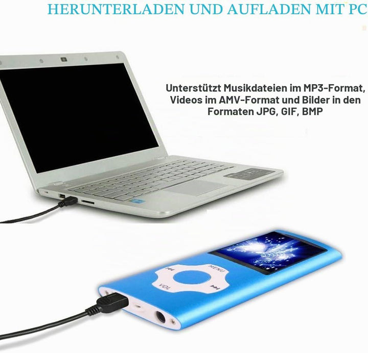 MP3 Player mit 32GB MicroSD Speicherkarte, Tabmart MP4 Musik Player Unterstützung Audio Player Media