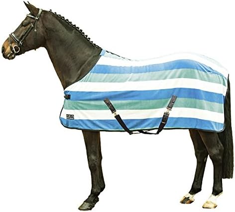 HKM 550819 Abschwitzdecke fashion stripes mit Kreuzgurt, L dunkel / Steinkohle 155, dunkel / Steinko