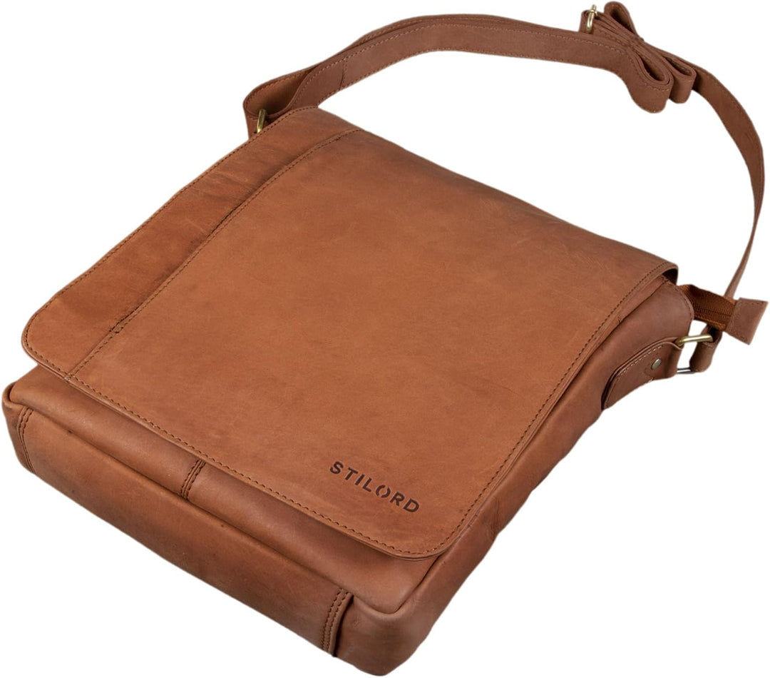 STILORD 'Paul' Umhängetasche Herren Leder Hochformat Messenger Bag im Vintage Design Ledertasche für