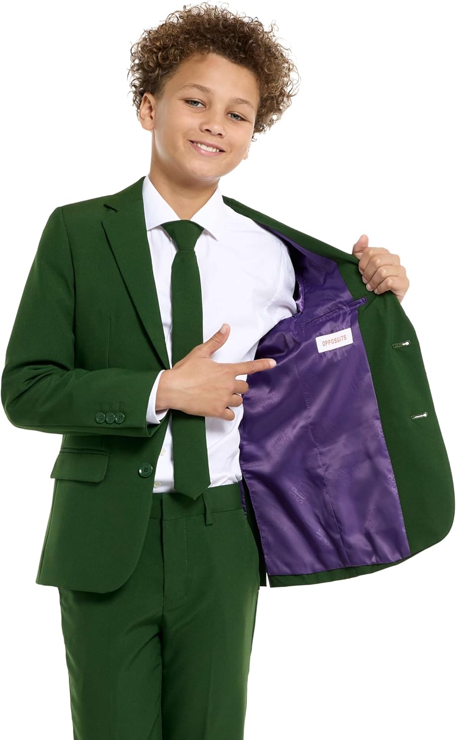 OppoSuits Einfarbiger Anzug für Teenager-Jungen in Glorious Green - Abschlussball- und Hochzeitsfeie